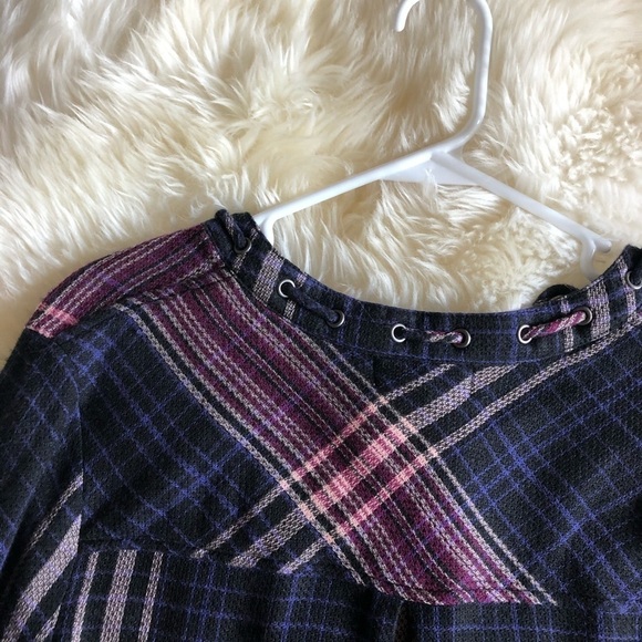 Cloth & Stone Versify Plaid Tunic Dress Top XS - Picture 9 of 10